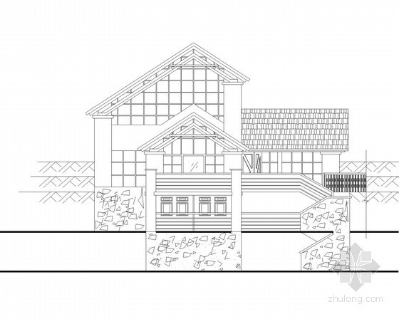 某二层现代山地别墅资料下载-某二层山地别墅建筑方案图