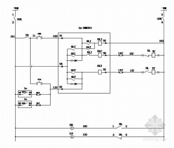 断路器控制回路CAD图资料下载-35KV变电站电气二次系统控制原理图