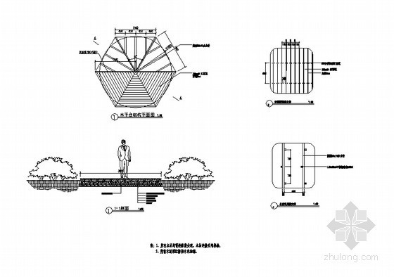 木平台结构cad资料下载-木平台节点大样图