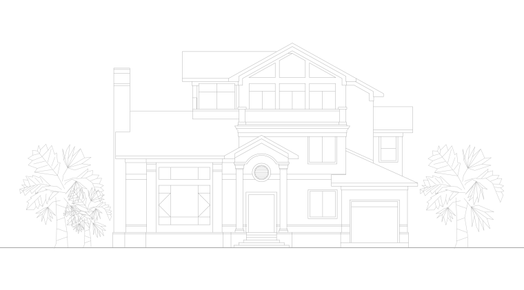 三层新中式联排别墅建筑图资料下载-三层别墅建筑图纸