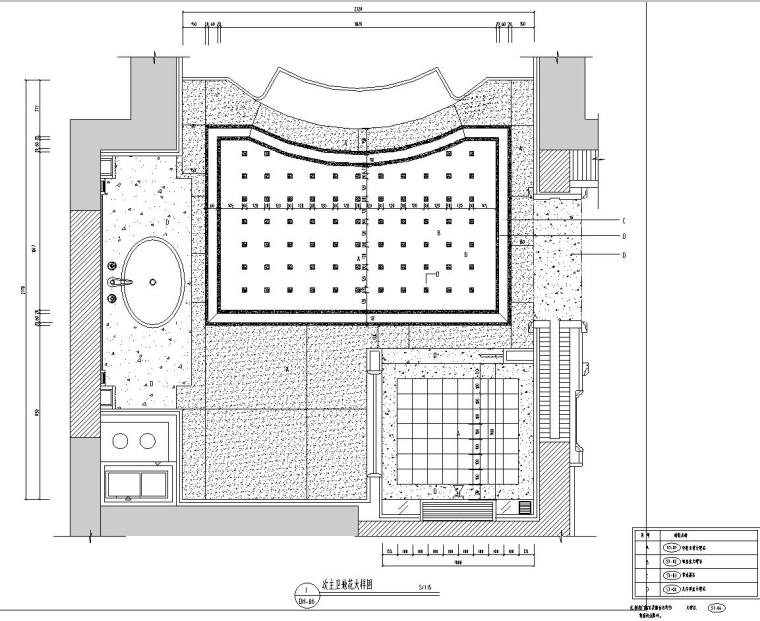 [陕西]西安曲池东岸样板间B1户型室内施工图设计（CAD+实景图）-次卫地花大样图