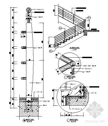 楼梯石材栏杆施工图资料下载-楼梯与栏杆6