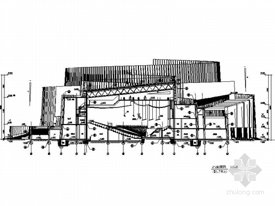 [辽宁]大型艺术中心建筑施工图（甲级设计院 图纸精细 值得参考）-大型艺术中心建筑剖面图 