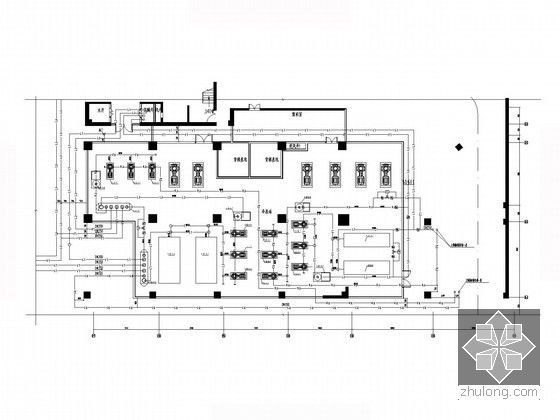 [四川]地标性商业综合建筑暖通空调及通风系统施工图-机房大样