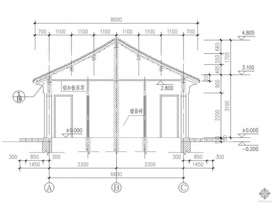 某仿古风格公共厕所建筑施工图- 