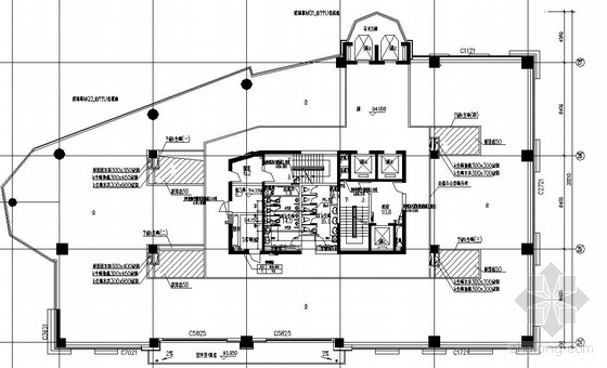 四层商贸城施工图资料下载-某商贸城办公楼通风图
