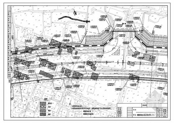 [福建]双向六车道市政公路道路工程施工图设计129张（边坡 辅道）-道路征地红线及拆迁图