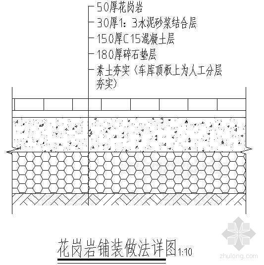 花岗岩铺装难点资料下载-花岗岩铺装做法详图