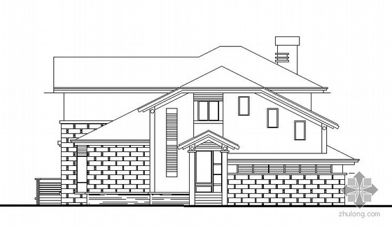 独栋型别墅图资料下载-某二层D2型别墅建筑方案图