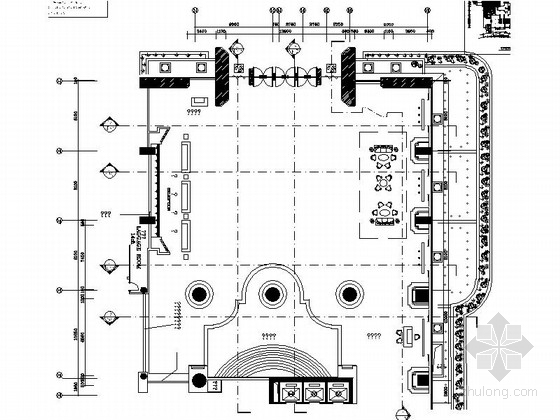 电梯厅大门资料下载-[重庆]某国际酒店负一层大堂施工图