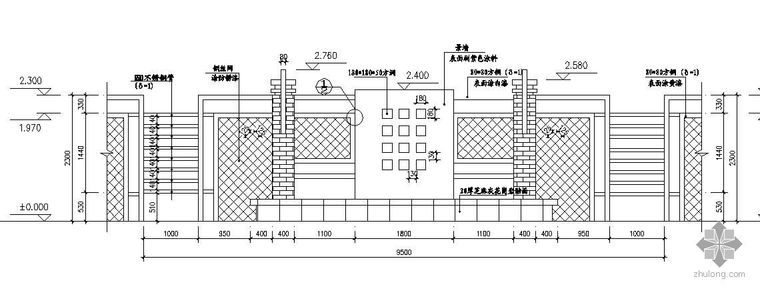 公园柱围墙施工图资料下载-某公园特色围墙详细施工图