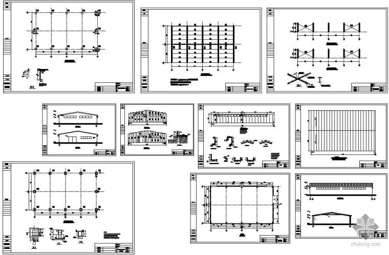 C型钢施工资料下载-某12m跨C型钢钢架建筑结构图
