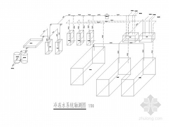 机房设计图纸资料下载-[课程设计]办公楼制冷机房施工初步设计图纸