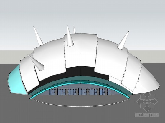 宁波博物馆3D模型资料下载-奇形博物馆SketchUp模型下载