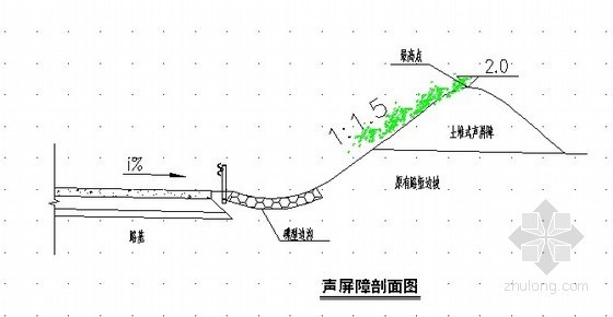 软土堆载预压沉降计算资料下载-[广东]公路土堆式声障屏设计图