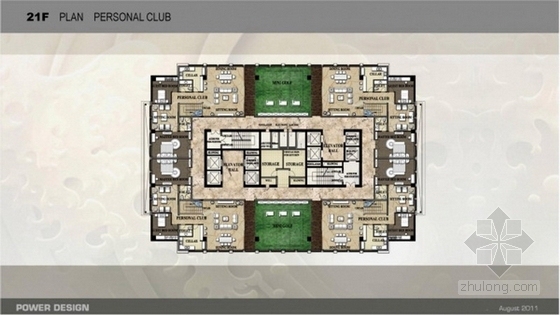 [内蒙古]超奢华五星级大酒店室内装修方案-21层平面图
