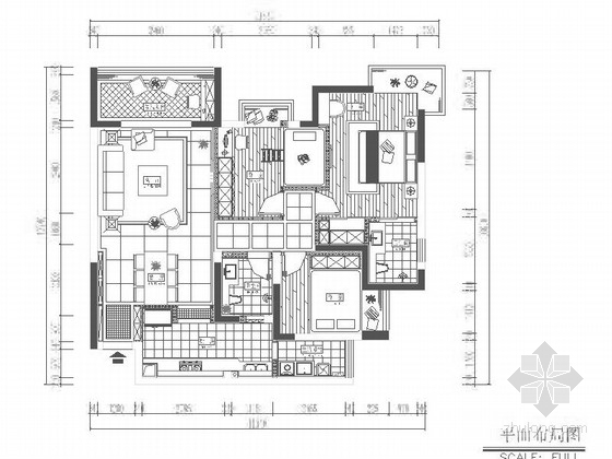 现代简约两居住宅施工图资料下载-[重庆]精品现代简约风格两居室室内装修设计施工图（含效果）