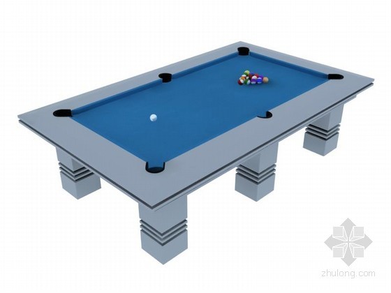 台球桌cad下载资料下载-厚重台球桌3D模型下载