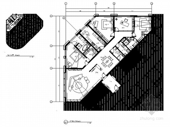 四室一厅施工图资料下载-[青岛]现代风格四室二厅时尚住宅装修室内施工图（含实景和效果）