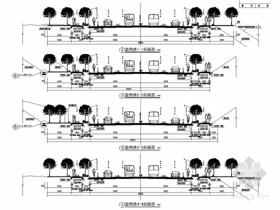 道路提质改造项目资料下载-城市道路景观提质改造设计施工图（32张）