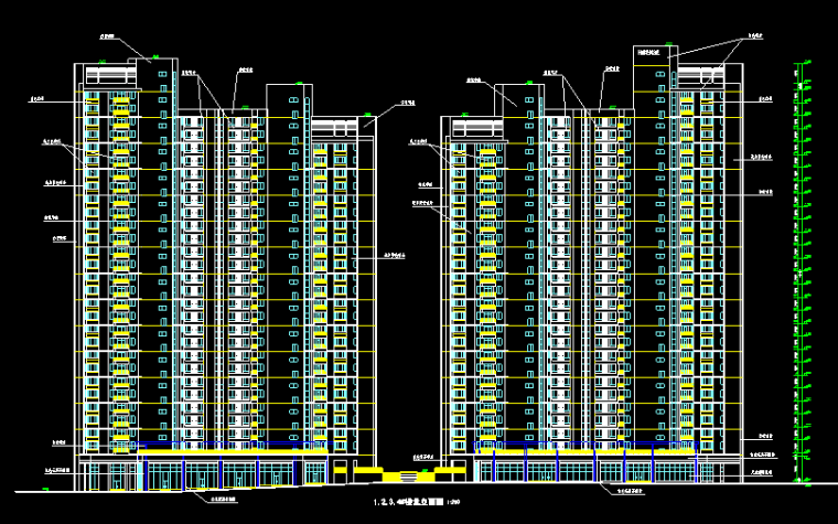 框剪结构建筑资料下载-高层框剪结构汇林办公楼建筑施工图（华东院图纸）