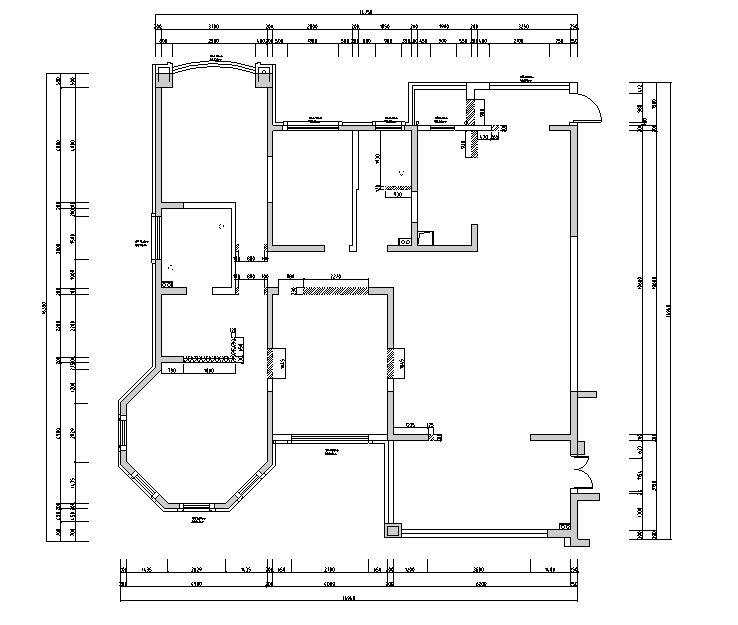 [江苏]素白风住宅装修设计施工图（附效果图）-墙体拆建图