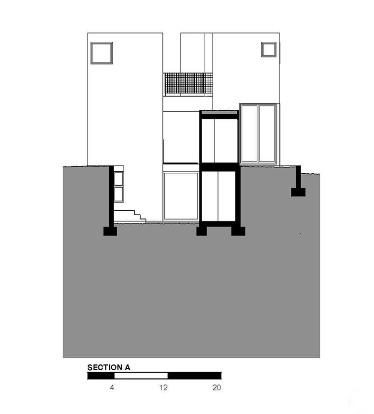 美国建筑师JeffSvitak一座炭黑红木住宅-美国建筑师Jeff Svitak一座炭黑红木住宅剖面图(16)