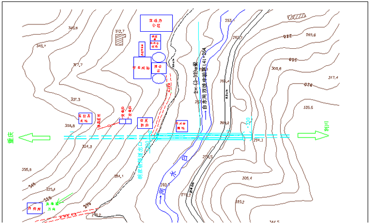 【中铁隧道集团】渝利铁路4标项目策划书（共101页）-胡家坡隧道出口场地布置图