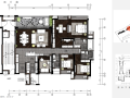 [深圳]现代风格样板房住宅空间设计施工图（含效果图+方案）