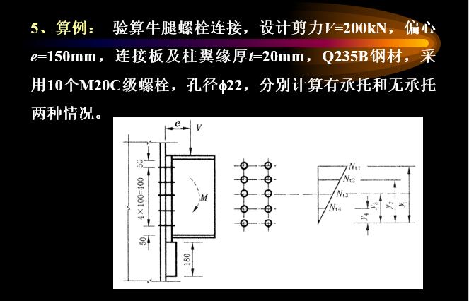 钢结构焊接应力与变形、螺栓连接-牛腿螺栓连接算例