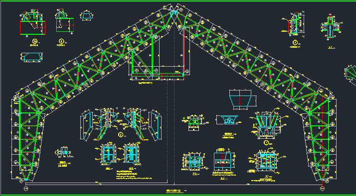 1x35m米桥梁设计图资料下载-35m格构式门式刚架设计图