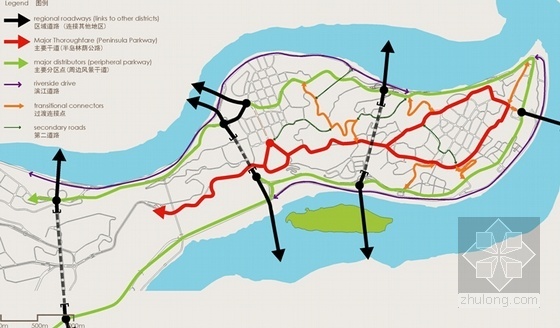 [重庆]半岛城市形象设计方案文本-城市规划分析图