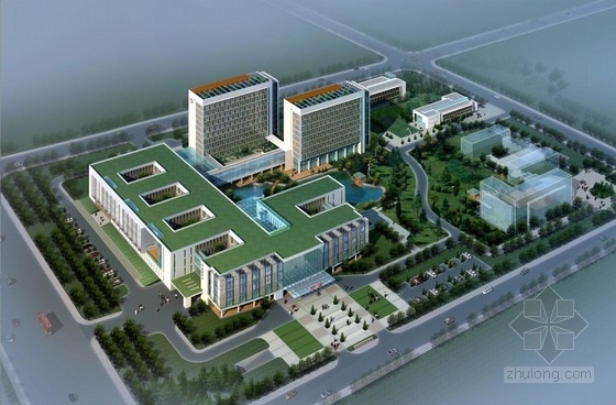 新农村墙面改造资料下载-[南京]现代化玻璃与钢材墙面县级600床人民医院建筑设计方案文本