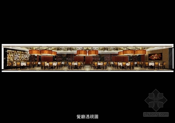 [四川]名师原创某时尚中餐厅室内设计方案图-餐厅透视效果图 