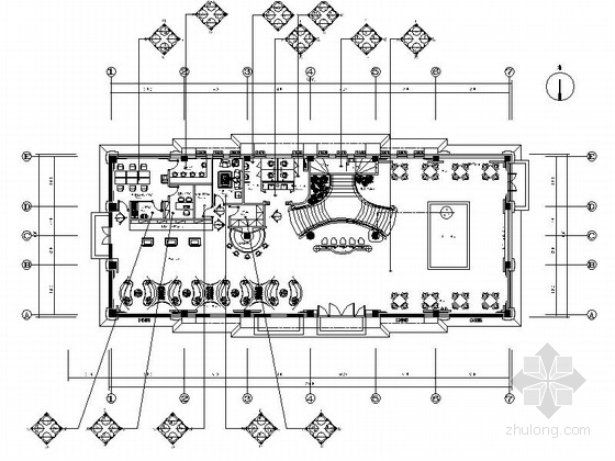 CAD立面屏风资料下载-[吉林]著名房产现代售楼处室内CAD装修图