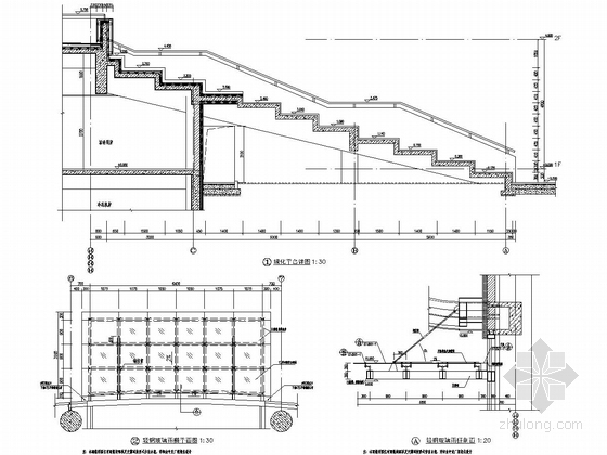 [吉林]6018座钢桁架中央索承网壳组合屋架体育馆建筑结构施工图-墙身详图