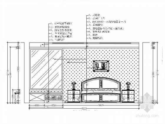 [福建]新古典风格双层洋房装修设计图（含效果）主卧床头立面图