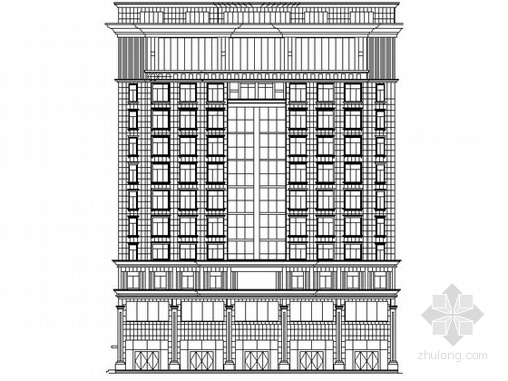 建筑初步方案资料下载-某十一层新古典风格写字楼建筑初步设计图