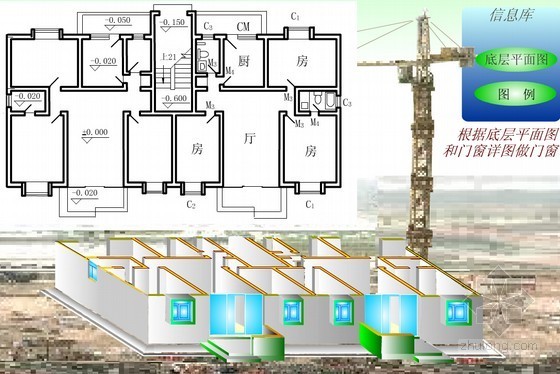 建筑工程施工从基础到完工全过程动画演示-门窗 