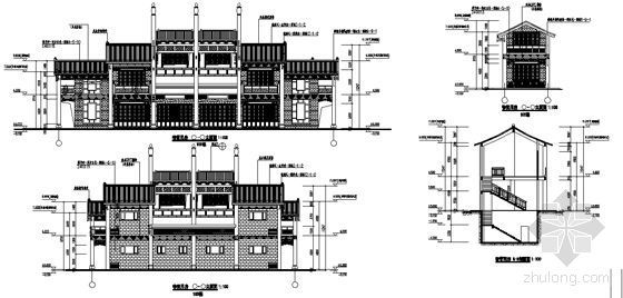 [成都]某古城八期仿古建筑施工图(包括大门,商业,住宅)09年最新作品-古城八期商业用房立面