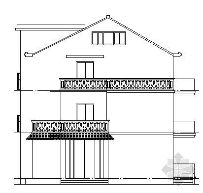 小型茶室CAD资料下载-某三层小型别墅建筑方案图