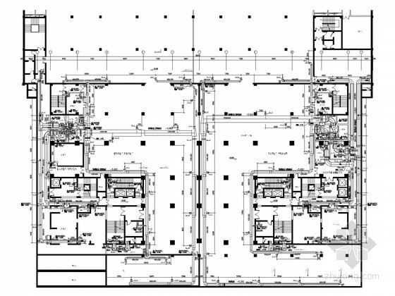 住宅中央空调系统cad图资料下载-[山东]商住楼数码多联中央空调系统设计施工图(含新风机房)