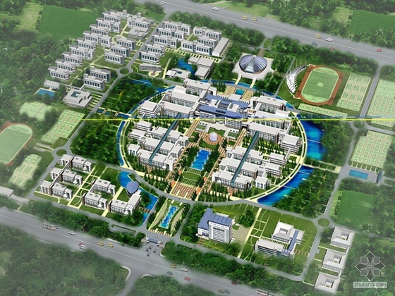 郑州中央空调资料下载-[郑州]某工程学院新校区总体规划