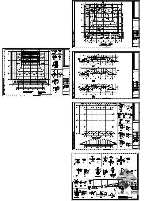 H钢屋架图纸资料下载-某宾馆屋顶钢结构设计图纸