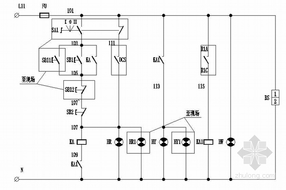 高压电机控制柜原理图资料下载-某工厂电机控制原理图