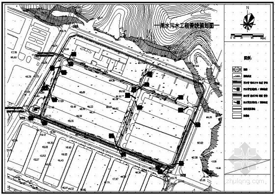 管线规划图纸资料下载-某厂区雨水污水工程管线规划图
