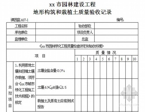 安徽建设工程用表资料下载-[天津]园林建设工程监理资料用表