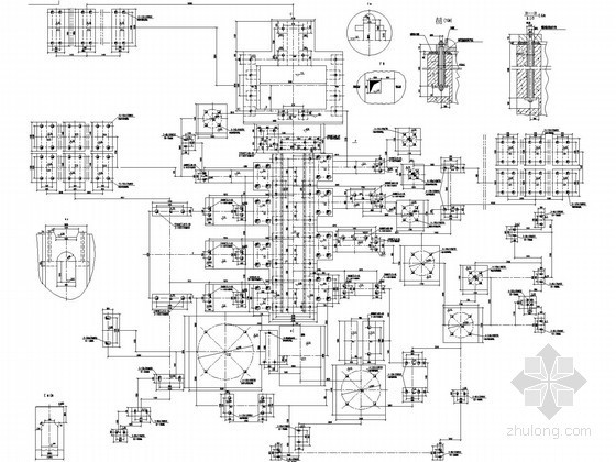 隔震原理及隔震部件资料下载-8M80型氮氢压缩机及管路部件大样详图