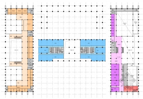 [陕西]超高层现代行政办公楼建筑设计方案文本-超高层现代行政办公楼建筑平面图