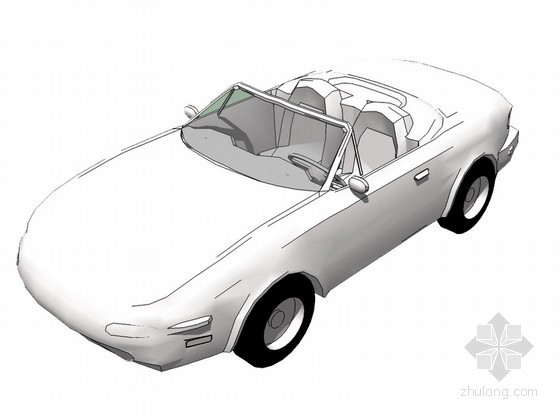 意大利白色的住宅资料下载-白色跑车SketchUp模型